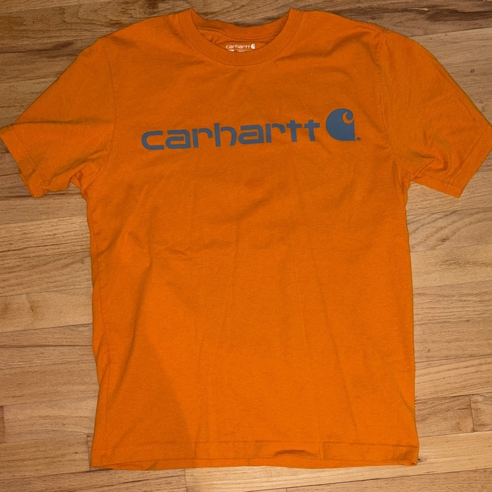 Carhartt Men's Tee in Bold Orange with grey Logo